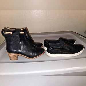 Black Madewell Ankle Boots size 5.5 and New Look Black slip-on sneakers size 7
